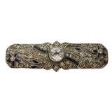 20th Century Sterling Silver & Paste Set Floral Dress Brooch Antique c1920s