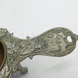 19th Century White Metal & Blass Glass Tea Strainer on Stand Antique c1880