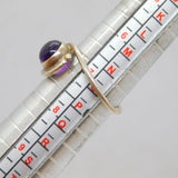 Sterling Silver Cabochon Amethyst Twist Front Studio Ring Vintage c1970 Size O