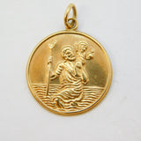 9ct Yellow Gold St Christopher Travel Pendant Vintage 1963 Birmingham