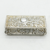 Victorian Sterling Silver Floral Pattern Jewellery Box Antique 1899 Sheffield