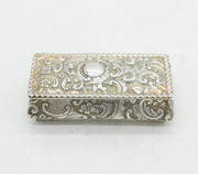 Victorian Sterling Silver Floral Pattern Jewellery Box Antique 1899 Sheffield