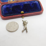 Sterling Silver Golfing Golfer Charm Pendant Vintage c1970