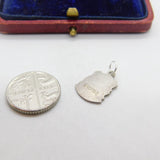 Sterling Silver & Enamel Derby Shield Charm Pendant Vintage c1970