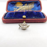 Sterling Silver Queen Anne Teapot Charm Pendant Vintage c1970