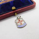 Sterling Silver & Enamel Lincoln Charm Pendant Vintage c1970