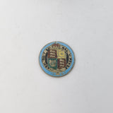Queen Victoria Sterling Silver Gilt & Blue Enamel Sixpence Coin Antique 1887