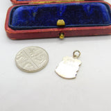 Sterling Silver and Enamel Wells Travel Shield Charm Pendant Vintage c1970
