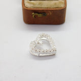 Sterling Silver Paste Set Heart Charm Pendant Vintage c1970