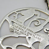 Shetland Scottish Sterling Silver Quendale Beast Pendant Necklace Vintage