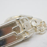 Cast Sterling Silver Car Form Keyring Vintage c1970s
