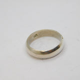 Sterling Silver Rounded Plain Wedding Band Ring Modern c1990 Size V