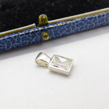 Sterling Silver Diamond Paste Drop Charm Pendant Vintage c1970