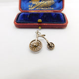 Sterling Silver Articulated Penny-farthing Bicycle Charm Pendant Vintage c1970