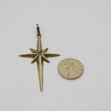 Sterling Silver Mexican Cross With Star Studio Pendant Vintage c1970s