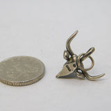 Sterling Silver Buffalo Head Charm Pendant Vintage c1970s