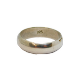 Sterling Silver Rounded Plain Wedding Band Ring Modern c1990 Size V