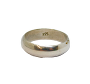 Sterling Silver Rounded Plain Wedding Band Ring Modern c1990 Size V