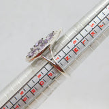 Sterling Silver 7 Amethyst & Spinel Ornate Pear Dress Ring Modern c1990 Size O
