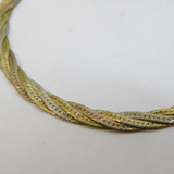 Italian Sterling Silver Tri-Colour Gilt Woven Bracelet Vintage c1990s