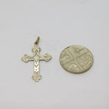 Sterling Silver Patterned Cross Charm Pendant Vintage c1970
