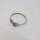 Sterling Silver Cabochon Turquoise Studio Style Ring Vintage c1970 Size P 1/2