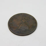 King George II Copper Farthing Coin Antique 1754 Fine Condition