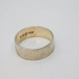 Sterling Silver Textured Wide Band Studio Style Ring Vintage c1970 Size N