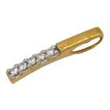 9ct Yellow Gold & Crystal Set Drop Pendant Vintage c1990s