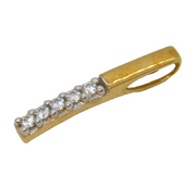 9ct Yellow Gold & Crystal Set Drop Pendant Vintage c1990s