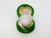 Mexican Sterling Silver & Milky Quartz Statement Ring Vintage c1980 Birmingham