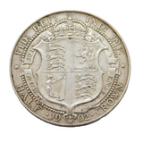 King Edward VII .925 Silver Half Crown Coin Antique 1902 Fine Condition