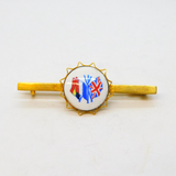 WW1 Period 9ct Gold & Enamel Flags of the Allies Brooch Antique c1914