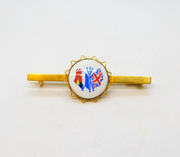 WW1 Period 9ct Gold & Enamel Flags of the Allies Brooch Antique c1914
