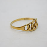 9ct Yellow Gold Knotted Rope Band Ring Vintage London