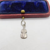 Sterling Silver Violin Musical Charm Pendant Vintage c1970