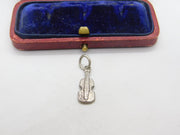 Sterling Silver Violin Musical Charm Pendant Vintage c1970
