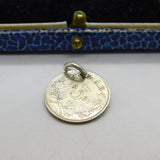 Sterling Silver Threepence Queen Victoria Charm Pendant Vintage 1897
