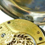 Early-Victorian Sterling Silver Open-Face Pocket Watch Antique 1840 Birmingham
