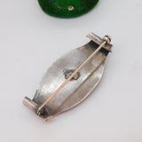 Victorian Sterling Silver & Enamel Floral Swirl Brooch Antique c1890 Nouveau