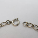 Sterling Silver Curb Link Chain Bracelet Vintage c1970s 7" Length