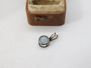 Sterling Silver Blue Topaz Drop Charm Pendant Vintage c1970