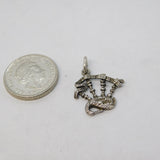 Sterling Silver Scottish Bagpipes Charm Pendant Vintage c1970