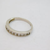 Sterling Silver Channel Set CZ Graduating Band Ring Vintage c1970 Size Q