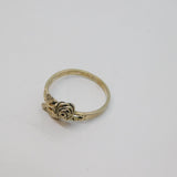 Sterling Silver Rose Flower Dress Band Ring Vintage c1970 Size N 1/2