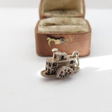 Sterling Silver Paddle Steam Boat Charm Pendant Vintage c1970