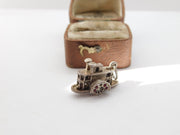 Sterling Silver Paddle Steam Boat Charm Pendant Vintage c1970