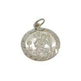 Sterling Silver St Christopher Travel Round Charm Pendant Vintage c1970