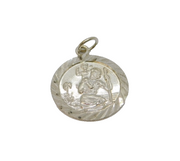 Sterling Silver St Christopher Travel Round Charm Pendant Vintage c1970