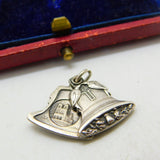 Sterling Silver Wedding Bells Charm Pendant Vintage c1970